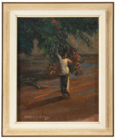 A woman picking fruit