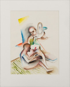 Two men under the fan