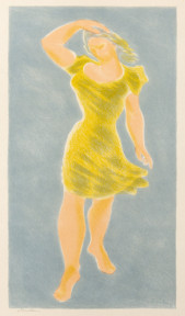 Vrouw in groene jurk