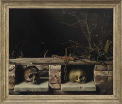 Stilleven met twee schedels