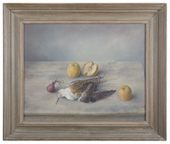 Stilleven met dode vogel