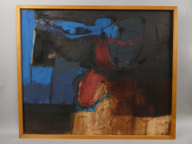 Compositie in blauw en bruin