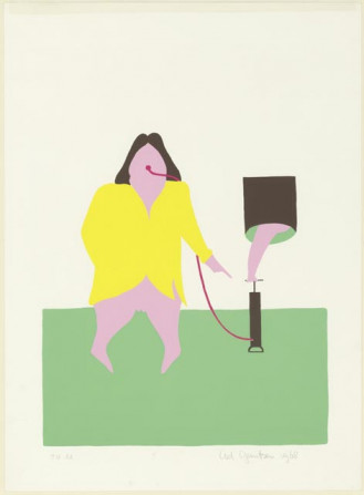 Figuur met fietspomp