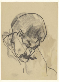 Kop van de vader van de schilder