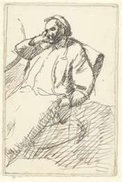 Zittende man in stoel, slapend (de vader van de schilder(?))