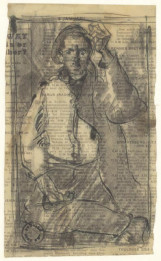 Zelfportret met baret (kniestuk)