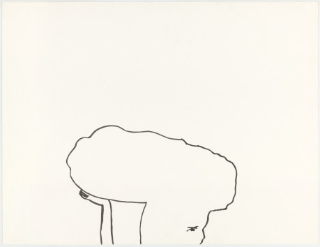 Zonder titel (vrouw met uitstekend kapsel, ondersteund door hand)