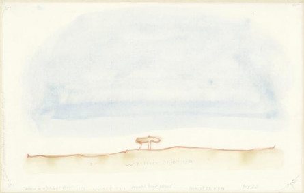 Alleen in wijd landschap