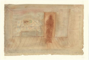 Bord eten op tafel en verschijning