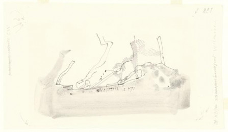 Voet met afdruk in aarde grond