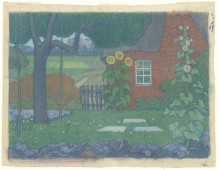 Tuin bij boerenwoning