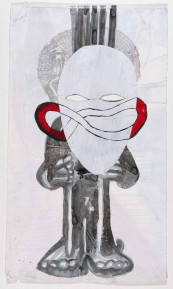 Afrikaans masker met rood