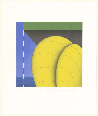 Geel object onder afdak